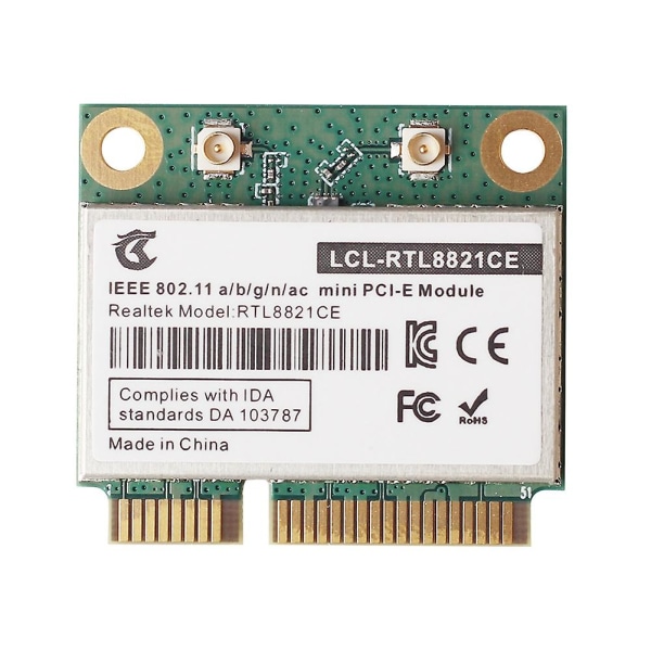 Rtl8821ce 802.11ac For Bluetooth 4.2 433mbps 2.4ghz/5ghz Dobbelt bånd Mini Pcie Wifi Kort Rtl8821 Supp