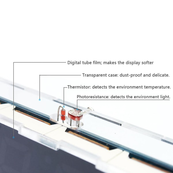 DIY Digitaalinen LED-kellosetti 4-numeroinen Valonohjaus Lämpötila Päivämäärä Aika Näyttö Läpinäkyvällä Kotelolla