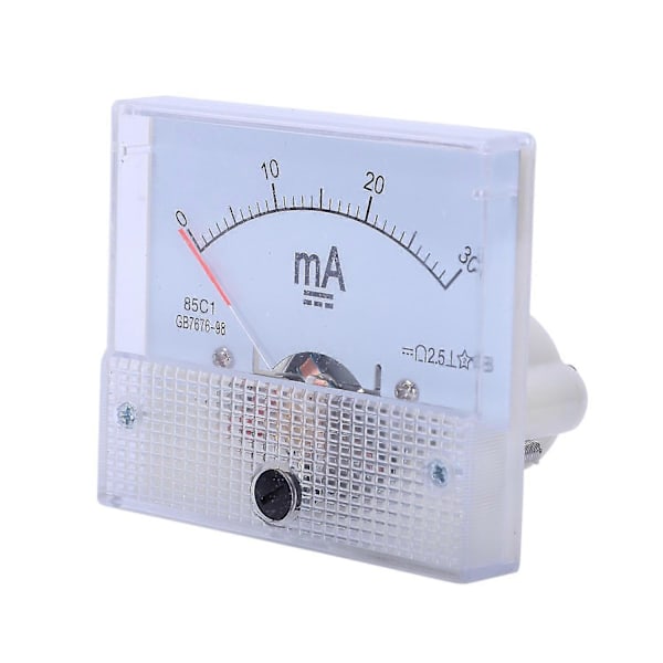 DC 0-30mA Analog Strømpanelmåler Amperemeter 85c1 30mA, Hvid