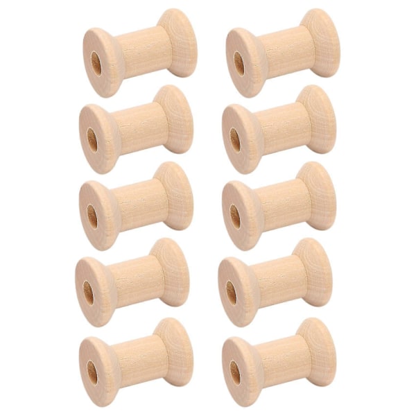 10 st Trä Tomma Trådrullar Naturfärg 29mm X23mm