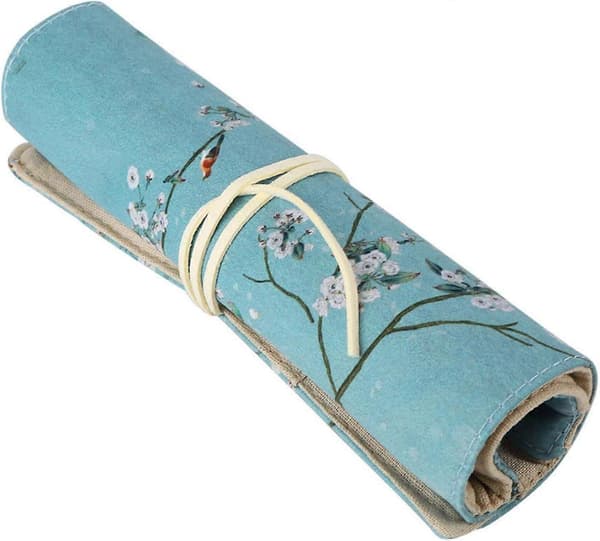 Retro Stor Kapacitet Pennetaske Rulle Etui Foldbart Blyant Opbevaringspose Organizer til