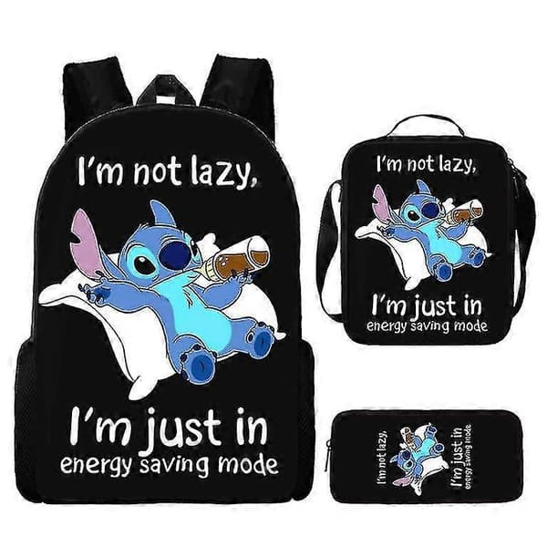 Stitch Skoletaske Rygsæk i Tre Dele Style 13