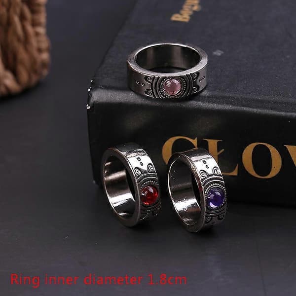2 st/set Anime Magica Cosplay Ädelsten Halsband Hänge Ring Set Present Party Prop