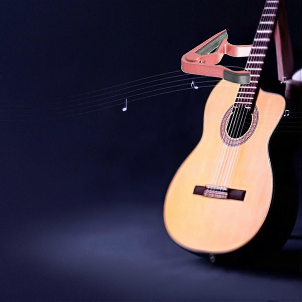 Clamp Key Trigger Capo för Akustisk Elektrisk Klassisk Gitarr (Rosa)