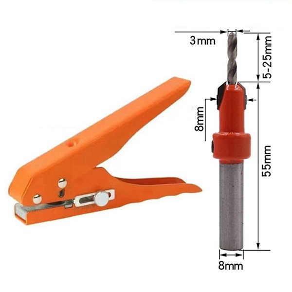 Kantbåndspunchningstang Punching Tool Maskeringstang 3x8MM Senkfræser Skruehul Ha