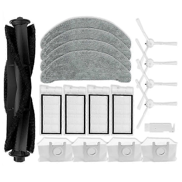 For XCLEA H30 Plus / H40 Plus Robotstøvsuger Reservedeler Hovedbørste Sidebørste Hepa Filter Moppeklut Støvposer