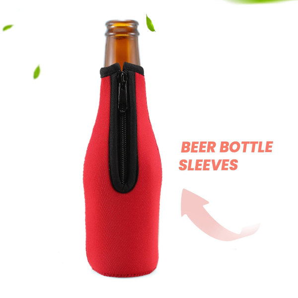 10 kpl olutpullon jäähdyttimet pullon eristimet hihansuojukset rengasvetoketjulla 12 unssia 330 ml pullolle
