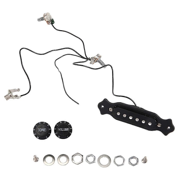 Magnetisk akustisk pickup til guitar Sort