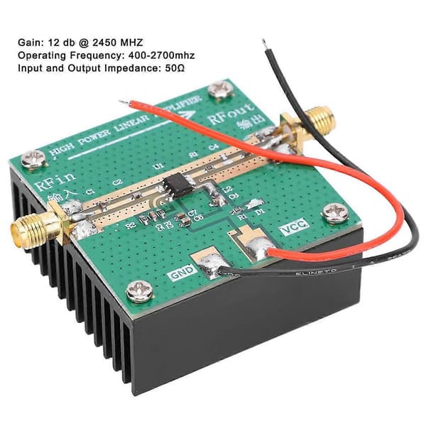 RF2126 RF Effektforstærker 400MHZ-2700MHZ 2.4GHZ 1W RF Effektforstærker med Køleplade