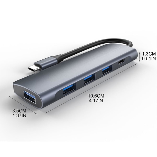 USB -dockningsstation USB Type-c till 5-ports adapternav för PC Bärbar bärbar dator