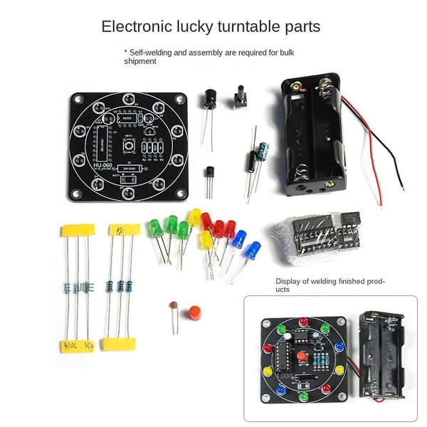 Elektronisk Lucky Wheel Diy Kit Shake Led Lottery Wheel Beginner's Fun Pcb Production Kit