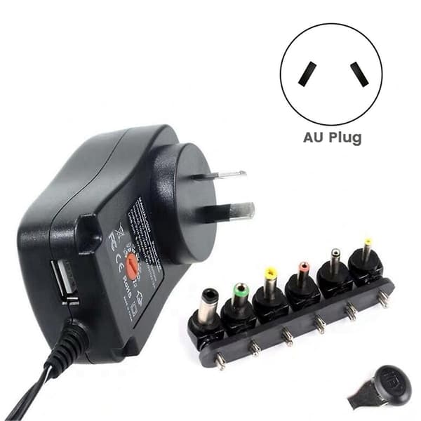 Strømadapter 3-12v Justerbar Spenningsadapter Usb2.1a 30w Multi-bruk Strømforsyning A