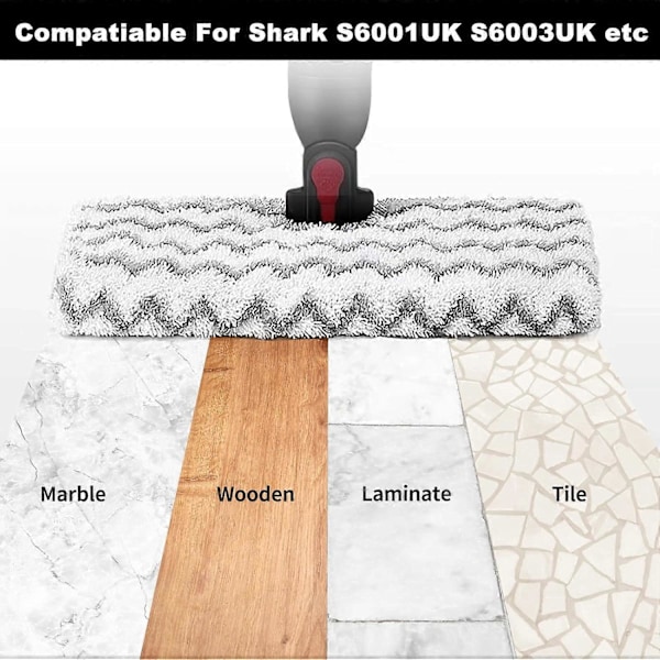 Paket med 4 Ångmopp Ersättningsdynor för Shark Klik n'Flip S6001UK S6003UK och S6005UK
