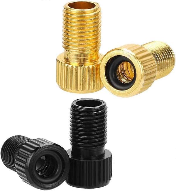 4 stk. Presta ventiladapter, adapterkonverter/cykelventiladapter med sort O-ring, pump dæk op med standardpumpe eller luftkompressor