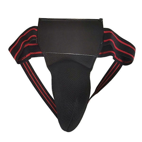Skridtbeskytter til boksning, taekwondo, kickboxing, til kampsportstræning, jockstrap til mænd, abdominal beskytter, sort
