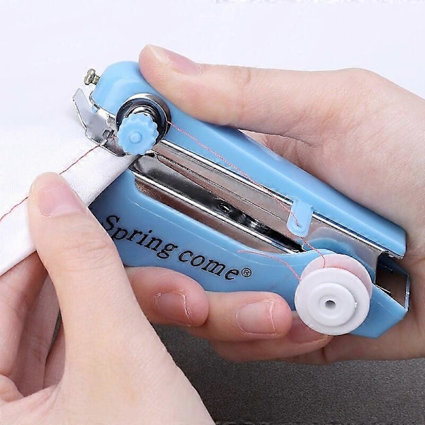 Mini Manuel Symaskine Hurtig Handy Stitch til Stof Tøj Bærbar Håndholdt Trådløs Symaskine DIY Syværktøj