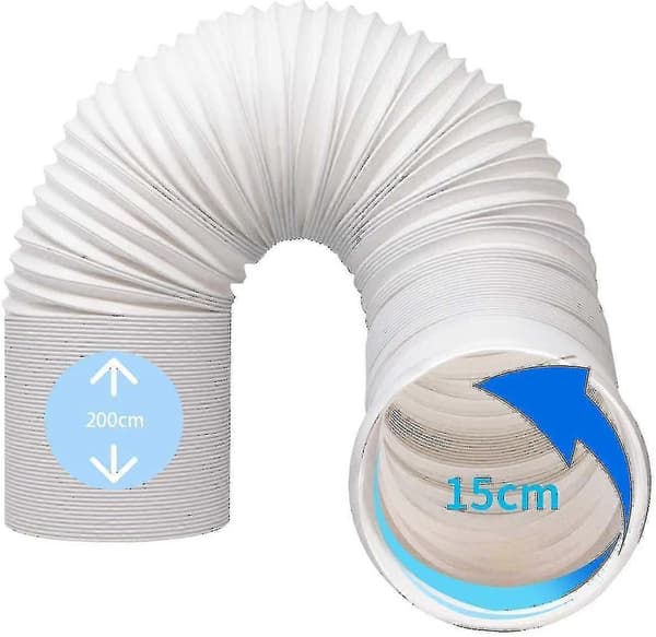 Luftkonditionerings slang, Diameter 150mm Flexibel PVC Avloppsslang Ventilationsrör 2m Längd Universal Slang