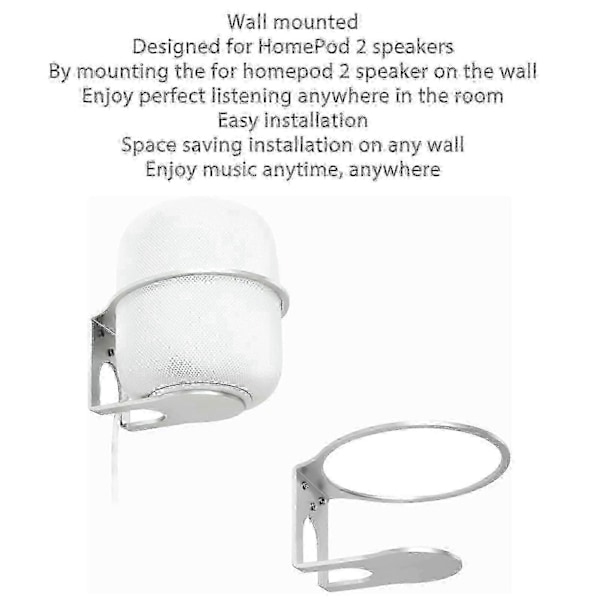 Väggfäste för HomePod 2 Högtalare, Platsbesparande Aluminiumlegering, Stabilt Väggmonterat Högtalarfäste