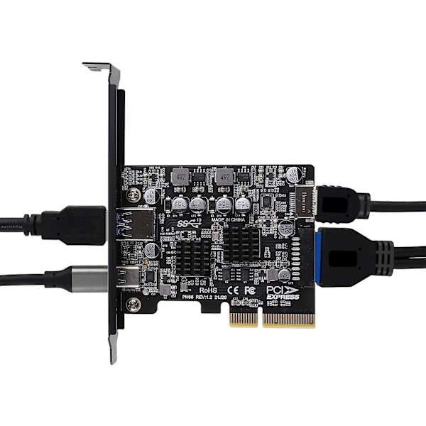 2-portinen USB 3.2 -erityisnosto kortti PCIe-muunnin PCI-e X4 USB3.2 -sovitinkortti