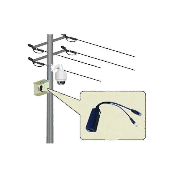100m PoE Splitter 12V 1A IEEE 802.3af 1.5kV Isolationsbeskyttelse Netværkskontornetværk