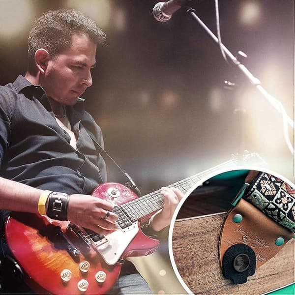 24 stk. Gitarre Stropp Låser Metall Stropp Knapp Metall Endepinner Flat for Akustisk Klassisk Elektrisk Gui
