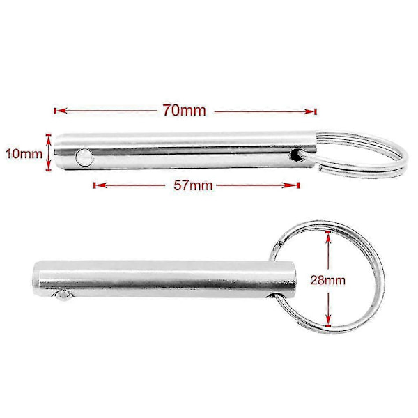 10 mm diameter hurtigudløser trækring låsestift
