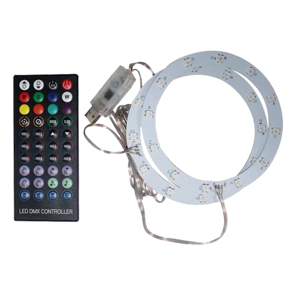 Stripslys Dekorativ Opptaksfunksjon LED Konsoll Kjølefan USB Fjernkontroll RGB Tape Lampe for PS5