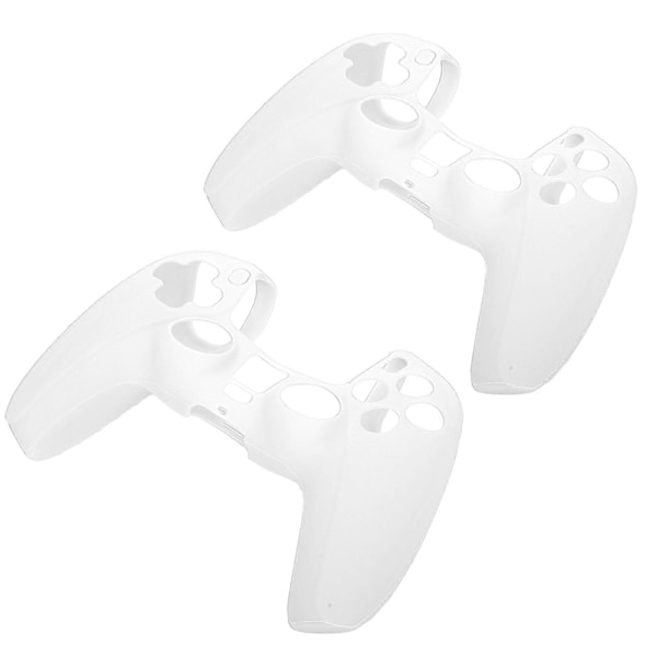 2 stk. Silikonetui deksel for PS5 Gamepad Støvtett Spillkontroller Beskyttelsesdeksel Hvit