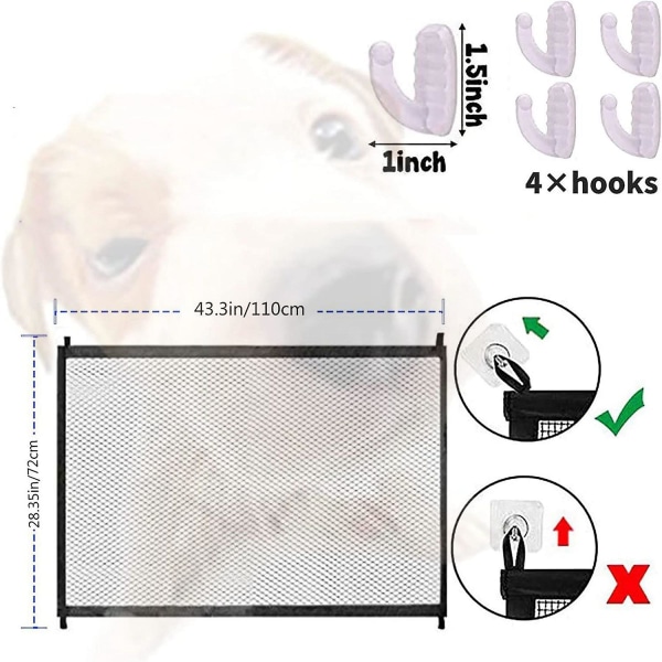 Pet Safety Mesh Hundegård, Hundegård For, Bærbar Folding Sikkerhetsgrinder Installere Overalt Bred Saf