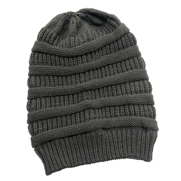 Vinterstrikkede Beanies til Kvinder, Silke Satinforet Tyk Hue Blød Strækbar Kabelstrikket Varm Slouchy Beanie Hue