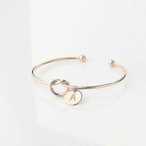 Mode Initial Smykker Initial Legering Bogstav Charm Armbånd Til Kvinder Brudepige Bind ROSE GULD Z