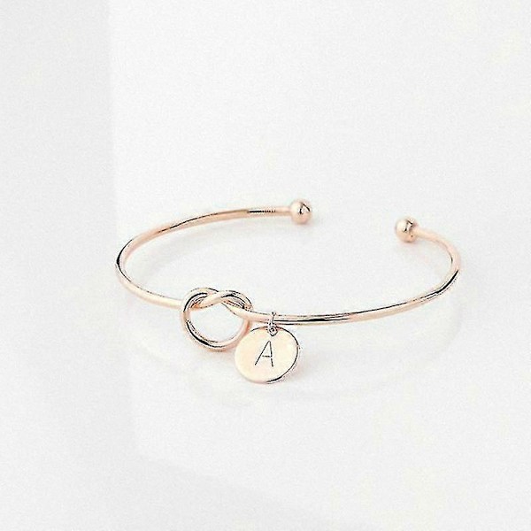 Mote Initial Smykker Initial Legering Bokstav Charm Armbånd For Kvinner Brudepike Knyte ROSE GULL Z