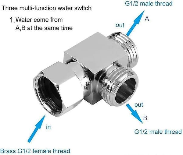 G1/2\" Kraftig Bruseadapter, Omskifter, Bruseomskifter, Til Hjemmet