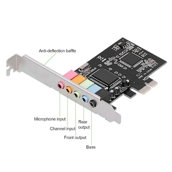 PCI-E 5.1 Lydkort CMI8738 Chip Stereo Lydkort Understøttelse til Windows 7 til Desktop Computer YEMMA