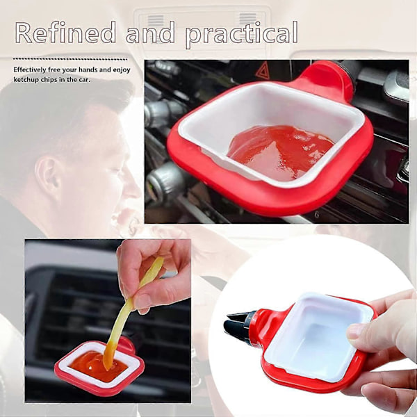 Universal Bil Fransk Frites Holder Til Kopholder Med Dip Clip Ketchup Boks Fransk Frites Holder Plastik Telefonholder
