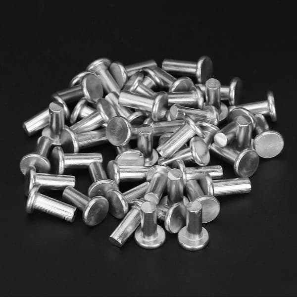 100 stk GB867 M4 Flade Hoved Aluminium Nitter Flade Hoved Solid Nitte (M4 * 12)