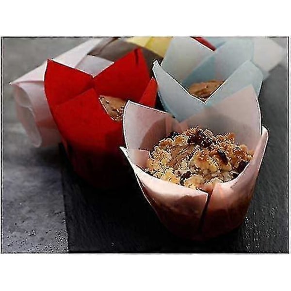 2023 - Cupcakeforme, 200 stk. Tulip Cupcakeforme Bagekopper Papir Cupcake og Muffins