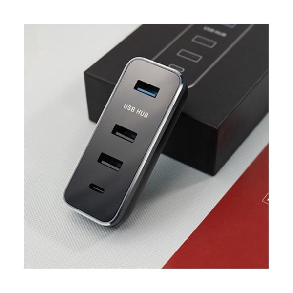 USB Hub 4 i 1 dockningsstation Handskbox Splitter Förlängningsadapter Snabbladdare Autotillbehör F