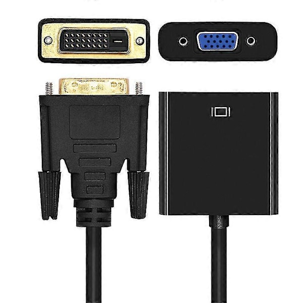 Dvi Til Vga Adapter, Gana 1080p Aktiv Dvi-d Til Vga Konverter 24+1, 60hz