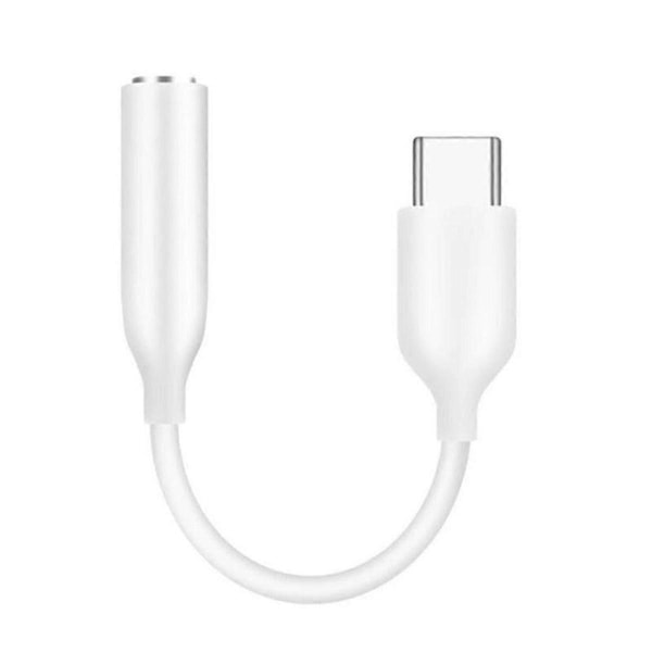 USB C til 3,5 mm Jack Aux Adapter Type-C 3,5 Digital DAC Lydkabel Adapter Øretelefontilbehør Hvit