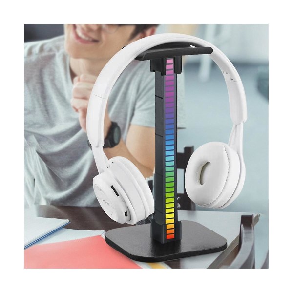 RGB-hörlursställ, spelheadset-skärmställ, LED-bas, USB-uppladdningslampa, hörlursstöd, fäste