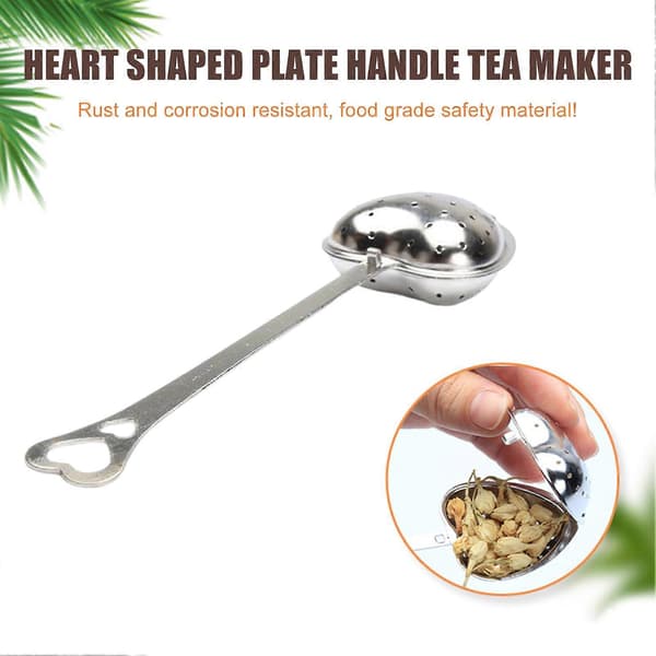 Hjerteformet Te-infuser i Rustfrit Stål med Holdbar Krypteret Netdesign til Løse Te-blade - Bedre Te