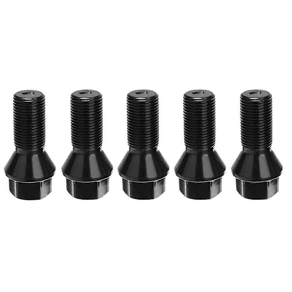 5 kpl M14 x 1.25 Musta Lukkomutteri Teräs 36136781151 - X3 X5 E70 E71 F20 F25 X5 X6