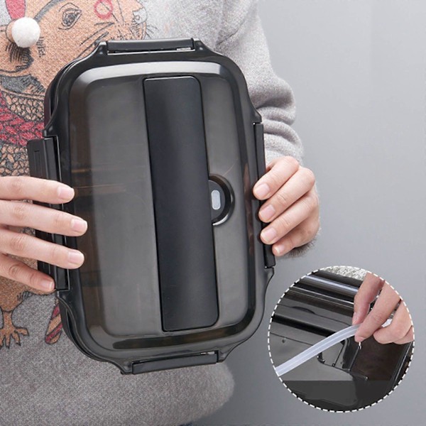 Bento Lunchlåda Rostfritt Stål Isolerad Flerlagers Bento Matbehållare Förvaring Lunchlåda 1L A