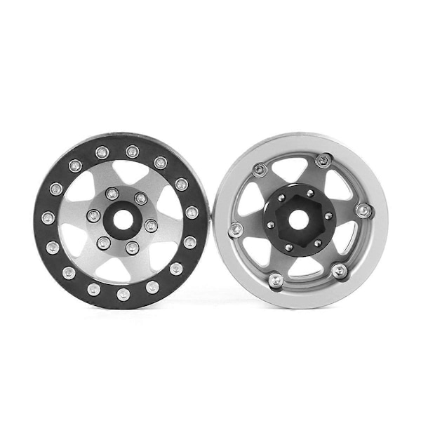 Sølvfarget 1.55 tommers metallfelg dekk klatrebil AX90069 for JIMNY CC01