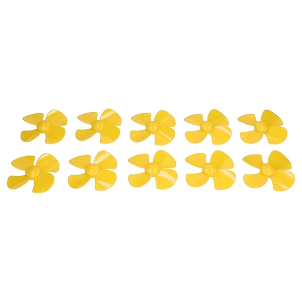 Gule 10 stk. 60mm 4-Bladet Plastikbåds Propeller med 2mm Hul
