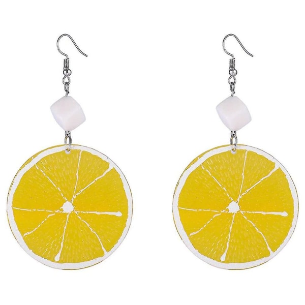 Färsk citron apelsin skiva Drop örhängen kvinnor akryl frukt smycken