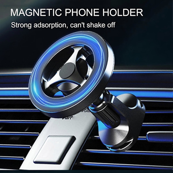 Magnetisk Mobiltelefonhållare Hög Stabilitet Halkfri Stark Bärförmåga Bred Kompatibel Bil Luftventil Klämma Mobiltelefonfäste