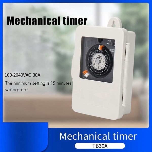 Tb30a Mekanisk timer Minimum Timing 15 minutter Tidskontrollbryter med batteri Industriell timer