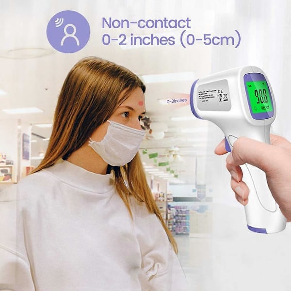 Berøringsfrit termometer til voksne, pandetermometer til feber, kropstermometer og overfladetermometer